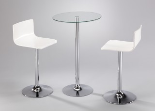 3 Piece Round Glass Bar Table Set